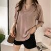Striped Loose Fit Shirt For Women With Polyester Fabric Summer Casual Wear