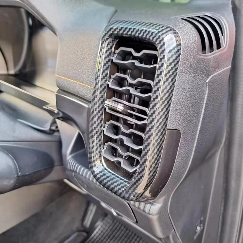 For Ford Everest Ranger T9  2024 ABS Carbon Front Dashboard AC Air Outlet Vent Frame Cover Trims Car Styling Accessories