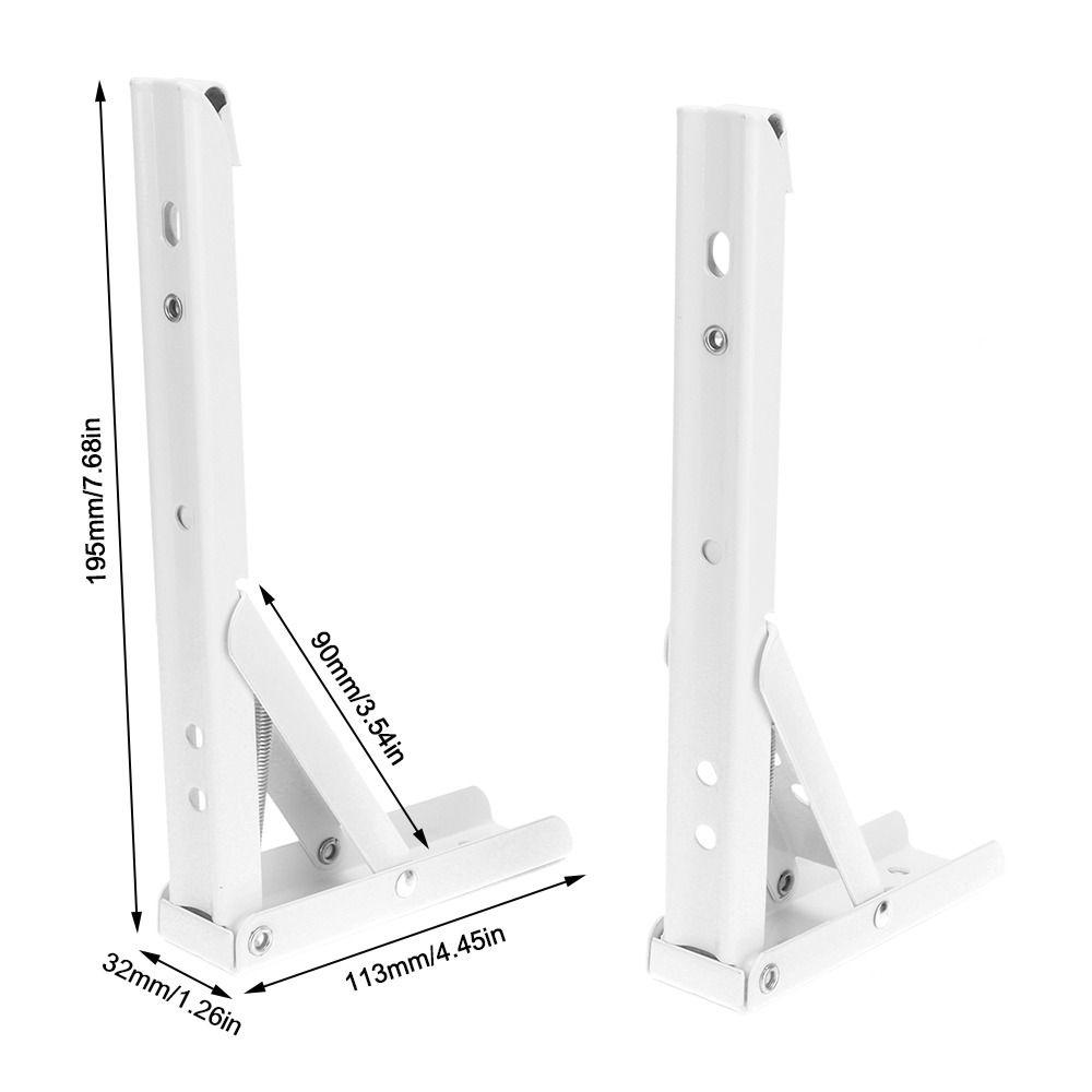 2pcs White Shelf Bracket Cold Rolled Steel Folding Hinge Durable Desk Hinge  Home