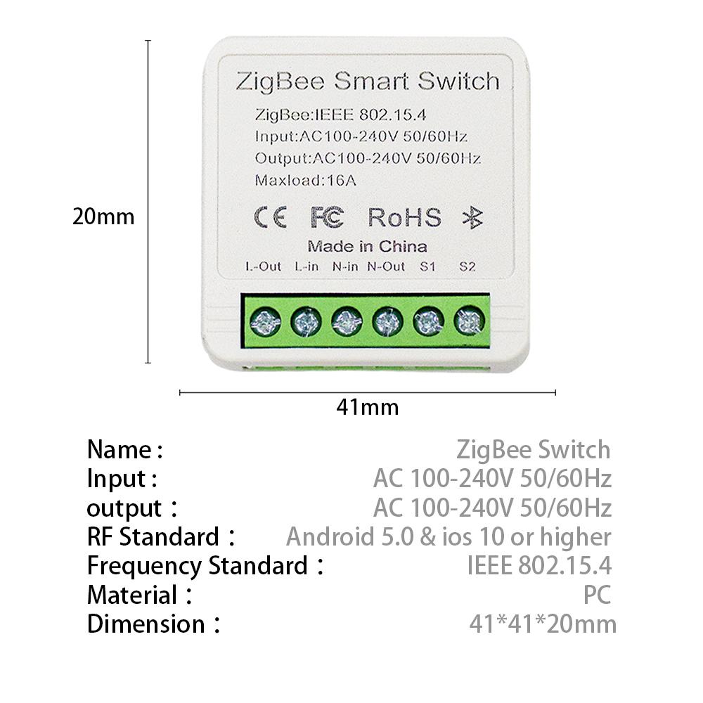 AUBESS EWeLink Zigbee 16A întrerupător inteligent întrerupător aplicație telecomandă vocală comutator fără fir se potrivește cu Alexa Google Home