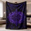 1pc Vintage Gothic Pattern Flannel Blanket | Best Holiday Gift for Bed, Sofa, Living Room, Bedroom Decoration, Outdoor Camping, Soft and Comfortable,