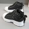 Fashion Canvas High-top Women Shoes 2025 Breathable Denim Sneakers Women Summer Thick Bottom Casual Shoes Size 44 Zapatillas De Mujer