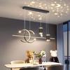 Contemporary Minimalist LED Chandelier: Warm, Starry Sky Design for Dining and Bar Spaces