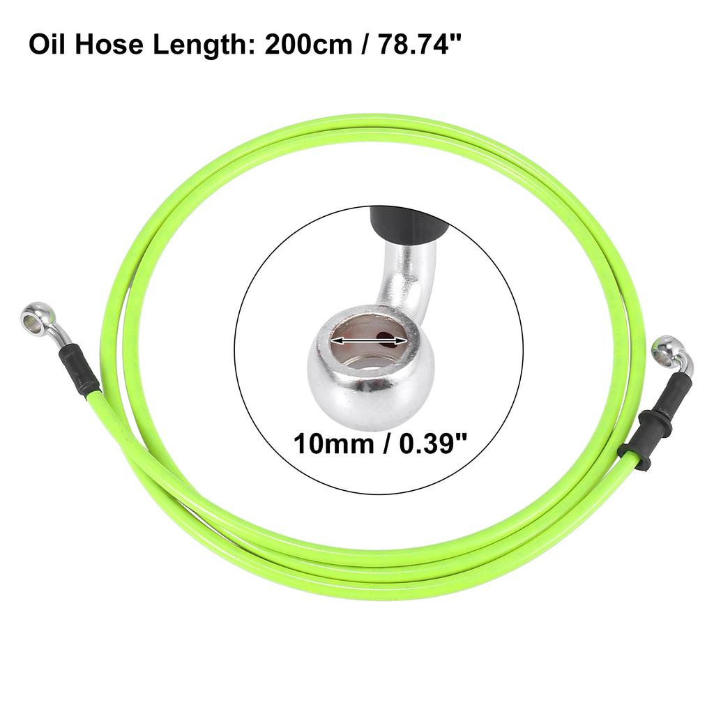 Motoforti Universal 40cm Motorcycle Brake Clutch Oil Hose Line Pipe Green Hydraulic Reinforced Stainless Steel Braided Hose