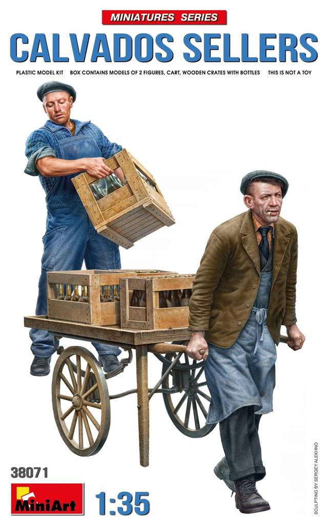 Miniart Scale Calvados Seller Plastic Model Kit MA38071 1/35 (2 Figures)