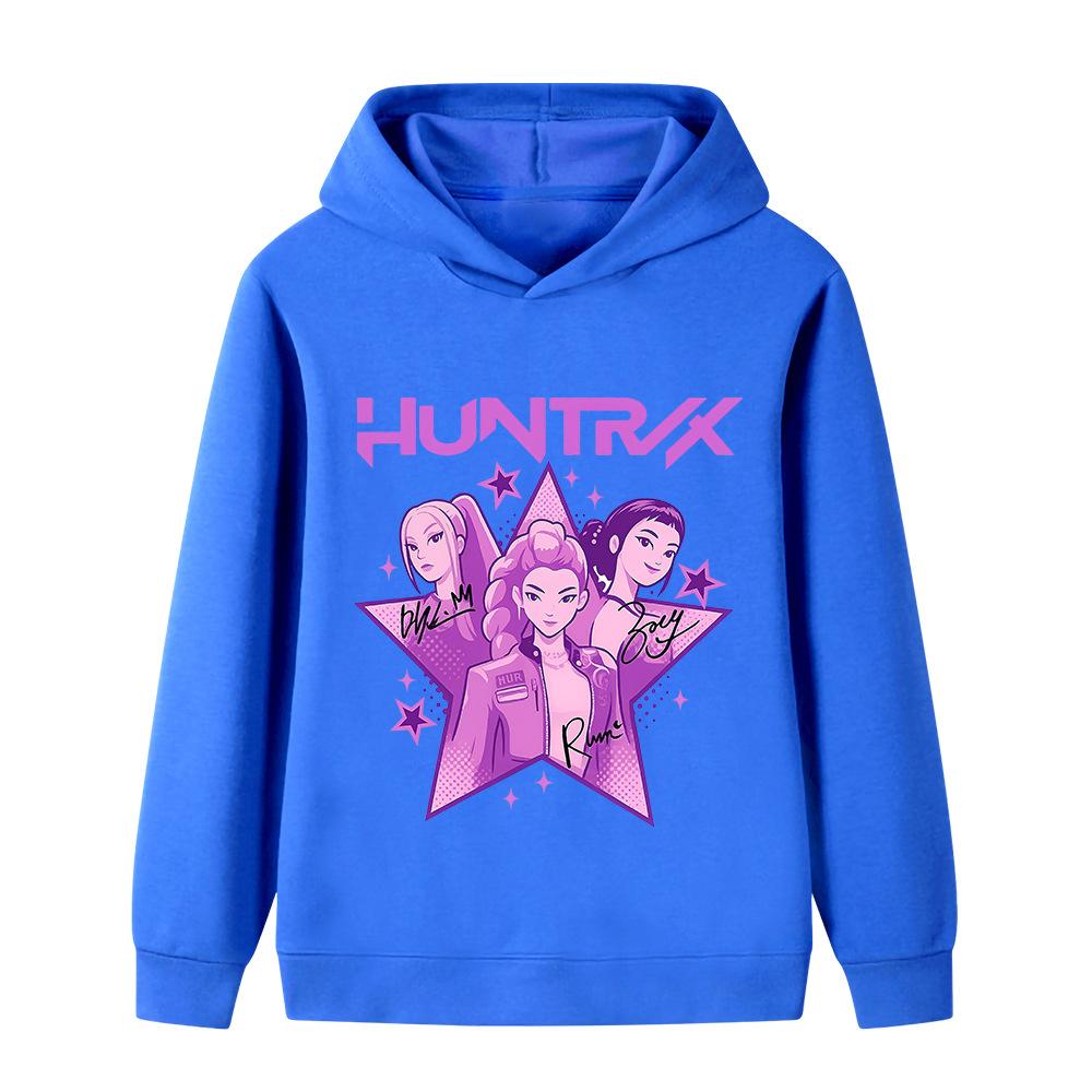 Autumn Winter Kpop Demon Hunters Pattern Hoodies Fashionable Casual Warm Sports Long Sleeved Children's Boy and Girl Kids Unisex Hooded Sweatshirts