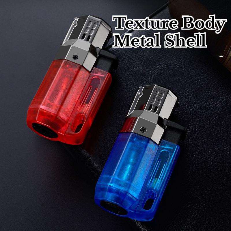 New Three Hole Straight Forward Windproof Lighter Outdoor Portable Cigarette Lighter Men's Cigarette Accessories Gift