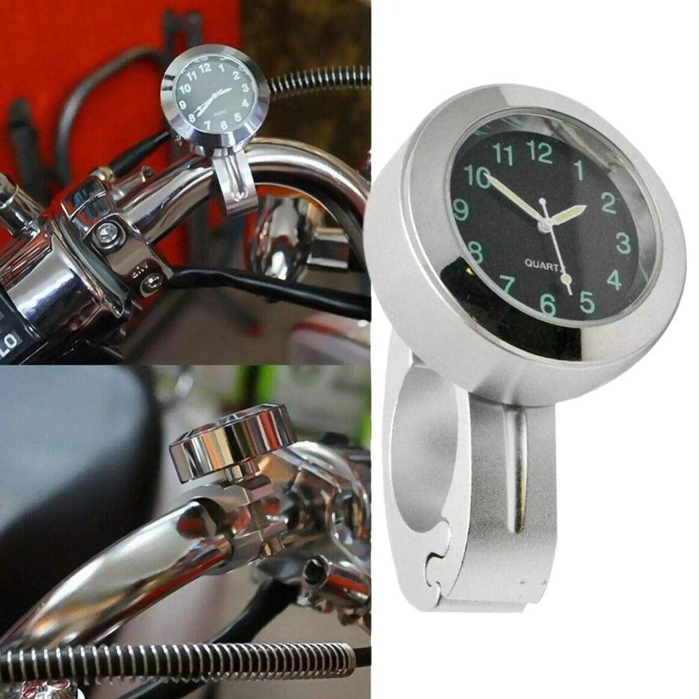Waterproof Motorcycle Quartz Watch Aluminum Housing Luminous Clock Scooter Application