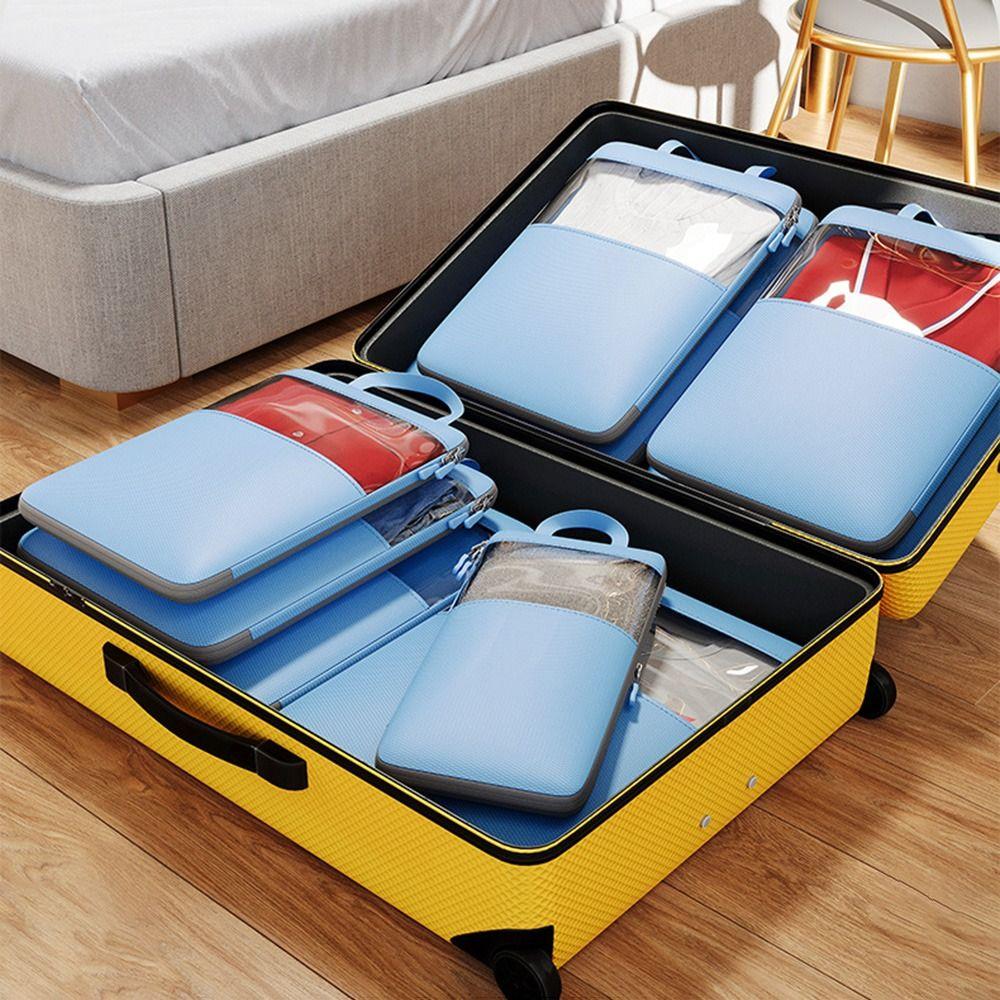 1/4Pcs Transparent Window Travel Clothing Storage Bag Multi-Sized Travel Suitcase Organizer  Home