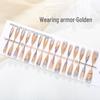 Nail Art Gilded Cat's Eye Blush Tips - 30-Piece Set, Handmade & Ready-to-Wear In XS/S/M