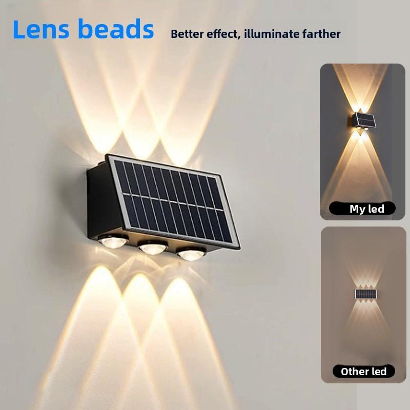 Solar Wall Light Outdoor Garden Decor With Rgb And Warm Light For Patio And Fence