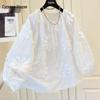 Women's Round Neck Tie-Detail Long Sleeve Blouse
