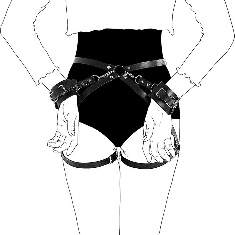 Sex Restraints Strap SM Bondage Gear Sex Toys Leather  Body Chest Harness Handcuffs Leg Cuffs Adults Bondage Sex Accessories