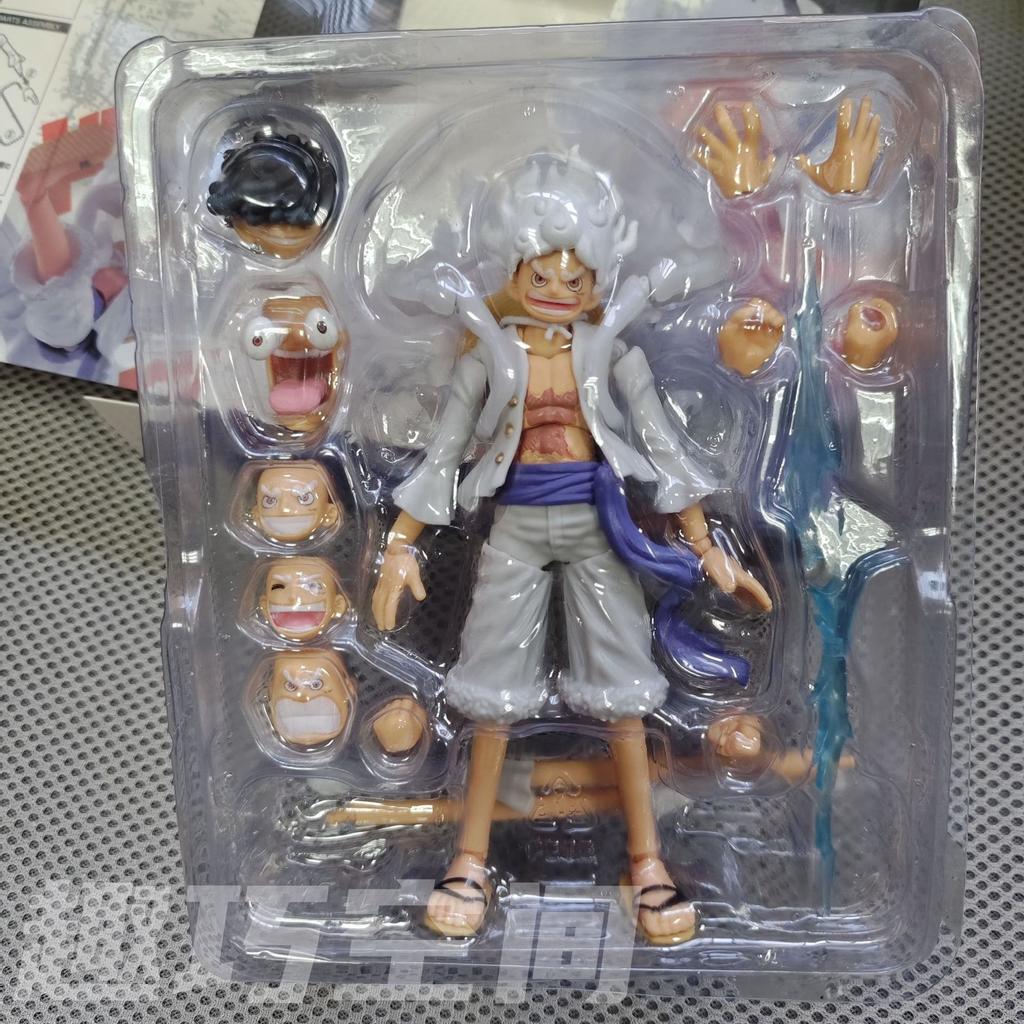 SHF One Piece Gear 5 Luffy Nika Figure Action Model Toy with Multiple Faces Accessories Multi Joint