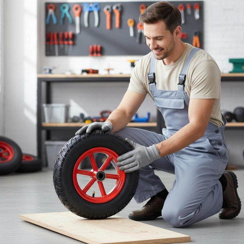 14 Inch Air-Filled Wheel Wear Resistant Hand Wagon Replacement Wheel Professional Hardware Effortless Rolling Wide Surface