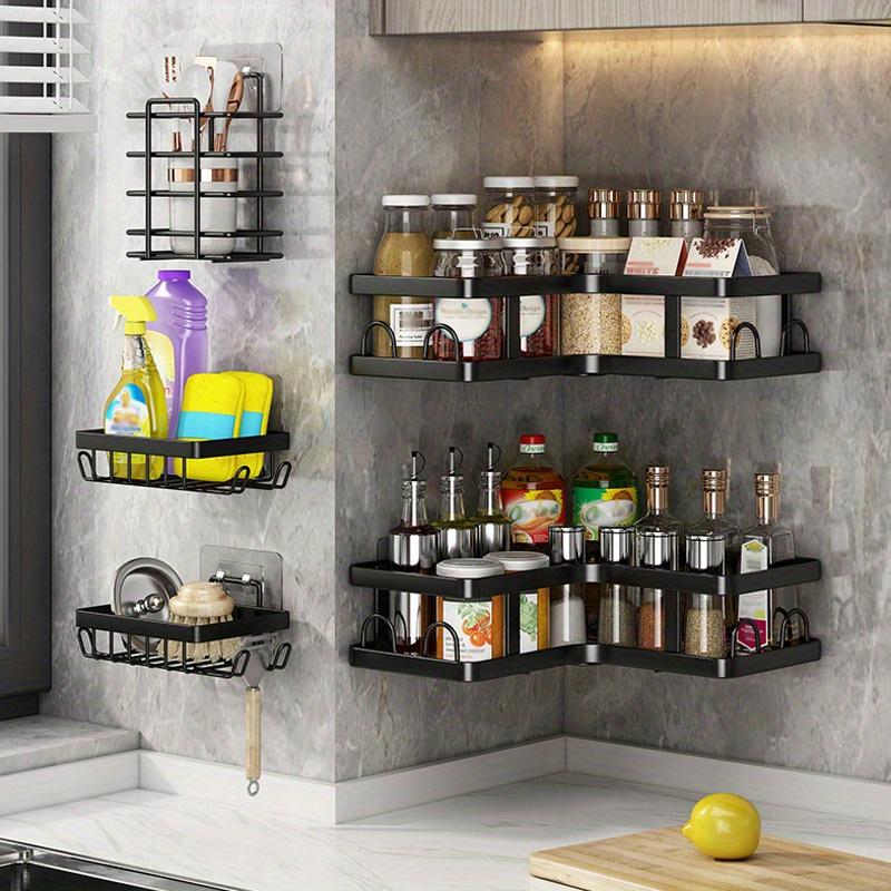 5/3 Racks 1pc Kitchen&Bathroom Organizer Storage Drain Rack, No punching required,large capacity Space-Efficient home Corner Rack.