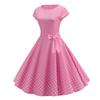 Hepburn Style 50s Retro Women's Print Swing Dress