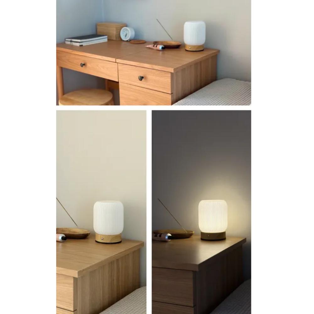 Woody LED Stämningsbelysning, 3-stegskontroll, USB-ström & 1200mAh Batteri