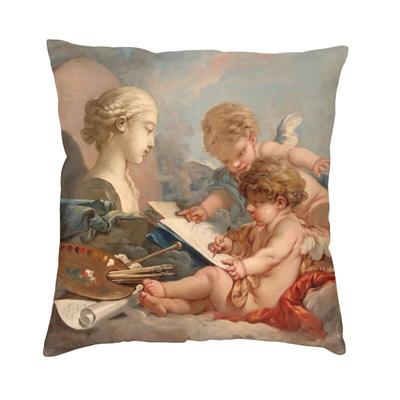 Ästhetischer Renaissance-Engel-Cherub-Überwurf-Kissenbezug, Sofa-Boucher-Rokoko-Kunst-Kissenbezug, Sofa-Auto-Polyester-Kissenbezug
