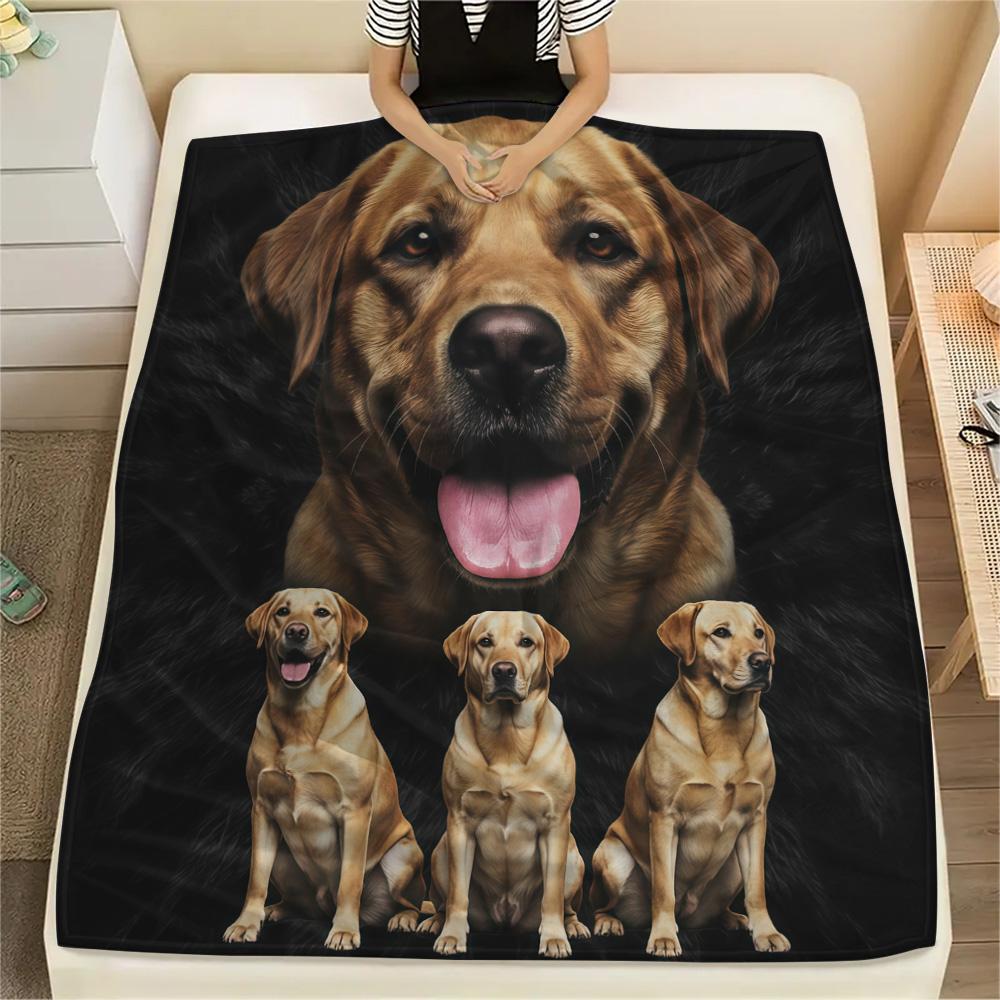 1PC Cute pets Print Flannel Blanket, High quality Comfortable for All Seasons, Home Decor, Warmth and Comfort, Perfect for Christmas Gifts