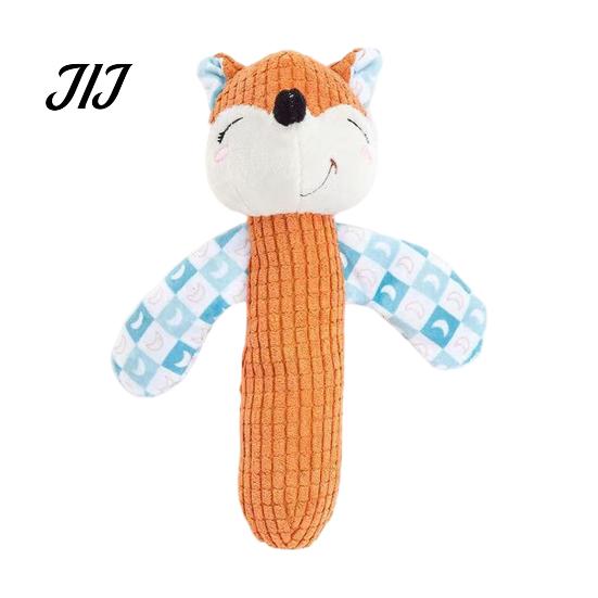 Puppy Teething Chewers Squeaky Plush Dog Toy, Cute Animal Shape, Durable Corduroy Crinkle Paper Chew Reinforced Suture Pet Playthings Interactive
