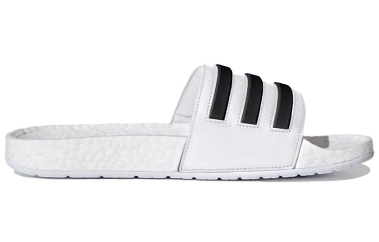 Adilette Boost Adidas Slides 'White Black Stripes' FY8155