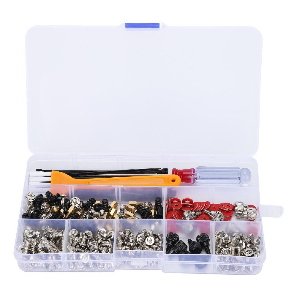 

330PCS Black Computer Screws Kit Brass Standoffs with Washers Standoffs Assortment Kit Carbon Steel PC Case Screws Set