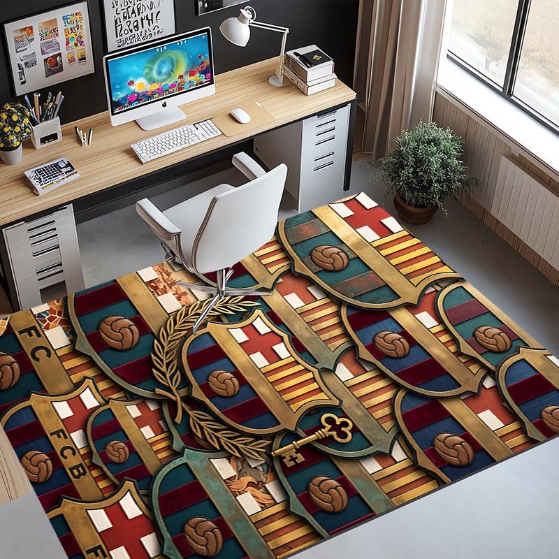 FOOTBALL Club Barcelona Pattern Rug, Indoor/Outdoor Mat, for Picnic, Gameroom, Bedroom, Office, Living Room, Home Decor Carpet, Birthday Gift