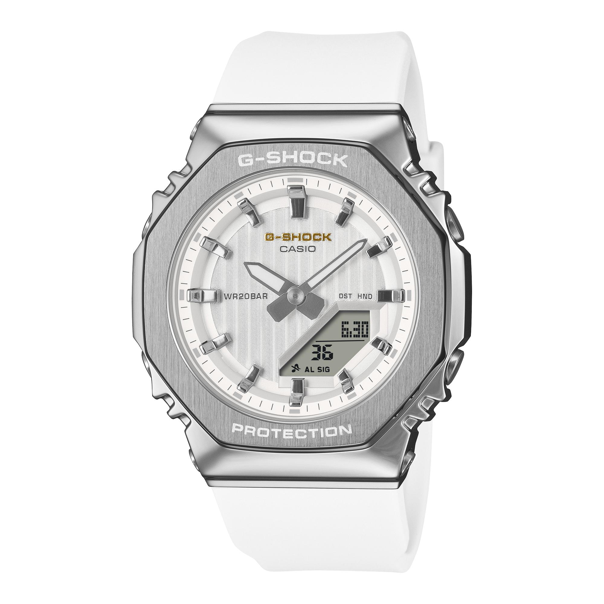 Casio G-SHOCK Men s Stainless Steel 200M Water Resistant Analog Shock Resistant Quartz Watch GM-S2110SH-7A белый