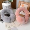 100% Natural Rex Rabbit Fur Earmuff Comfort Furry Plush Warm Frostproof Collapsible Ear Muffs for Women Ladies Winter