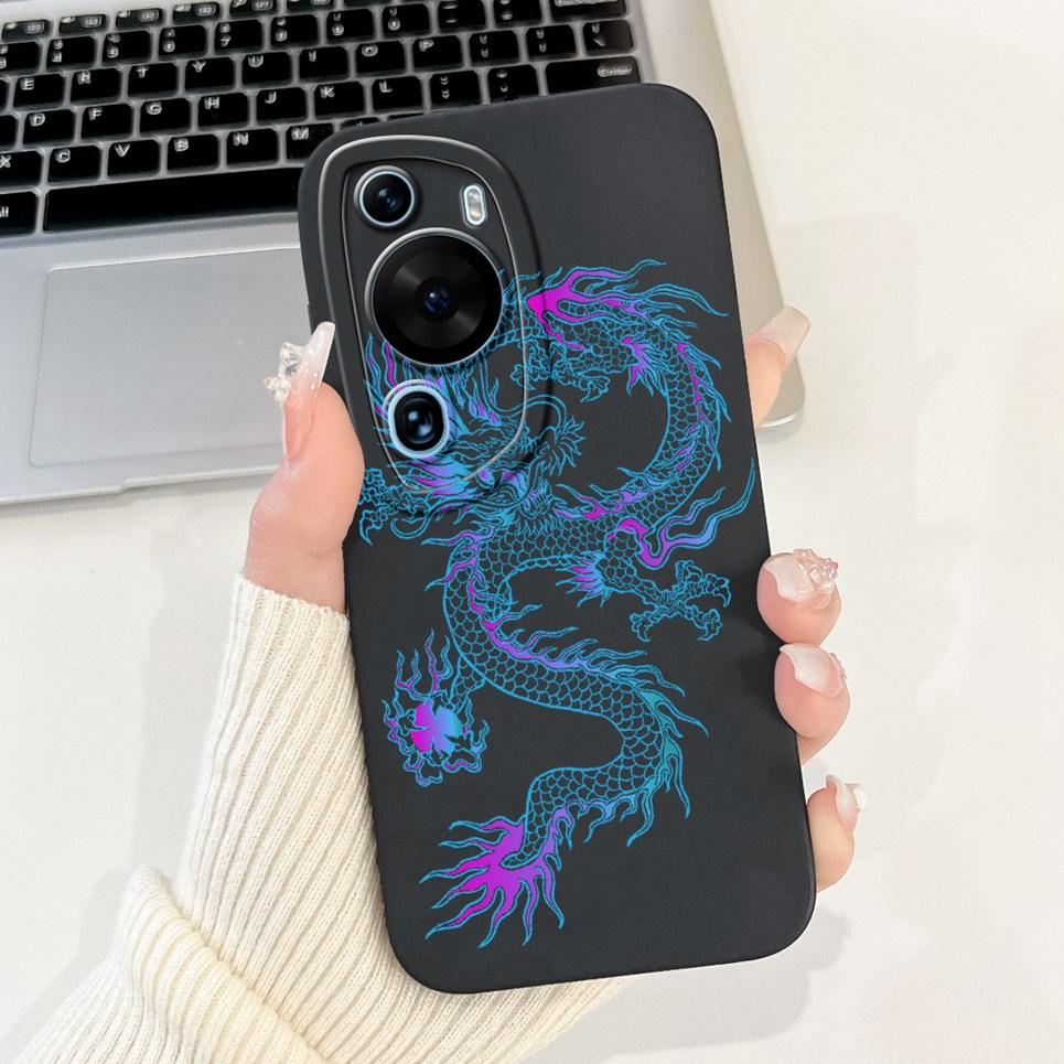 Cartoon Fashion Back Shell For Huawei P60 / P60Pro / P60Art Phone Bumper Case Soft Silicone Dragon Astronaut Funda HuaweiP60 Bag