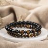 Noter 5 Colors Men Bracelet Set 2Pcs/Pair Tiger Eyes Howlite Stone Strand Braclet Positive Energy Healing Braslet Pulsera Homme