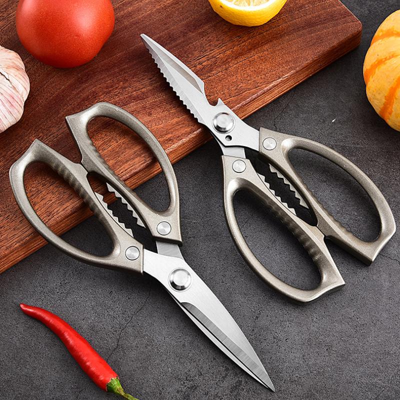 Aluminum Alloy Handle 3CR13 Stainless Steel Blade Kitchen Scissors Household Multifunctional Chicken Bone Cutting Shear