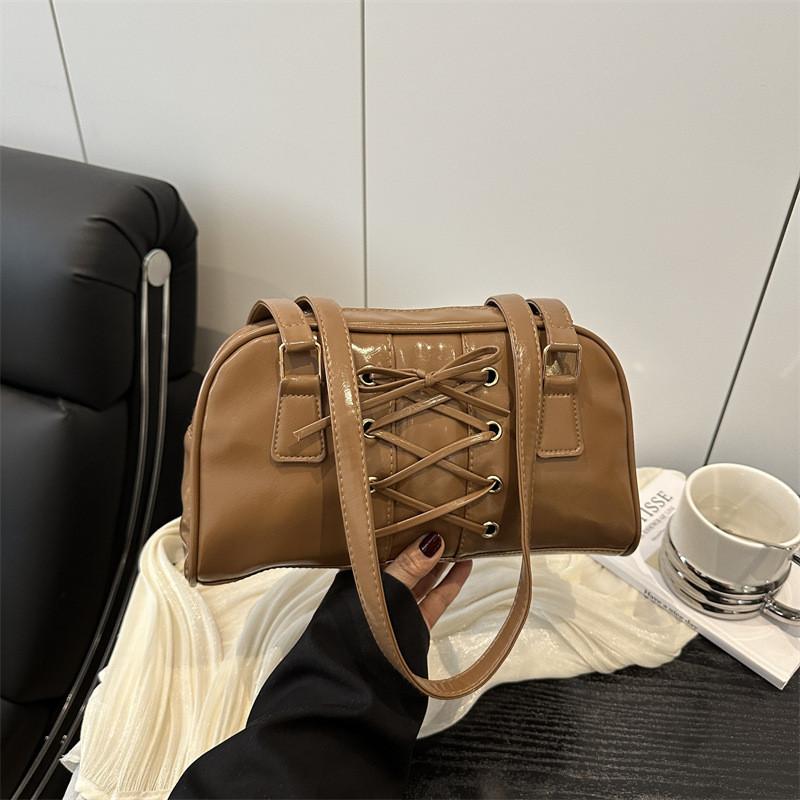 Pu Tote Bag For Women Large Capacity Stylish Streetwear With Strap Bow Design For Daily Use