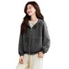 Spring 2025 Women's Casual Loose-Fit Hoodie Jacket - Trendy Age-Reducing Niche Design