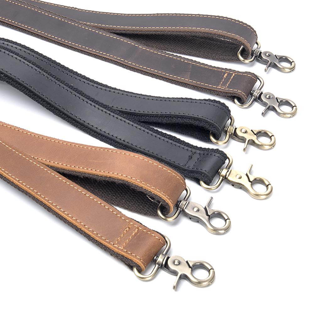 Crazy Horse Leather Adjustable Crossbody Strap for Men's Bags