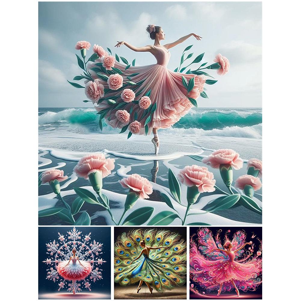 5D DIY Plné čtvercové vrtání Diamantová malba Dívka Sada pro domácí dekoraci Umění