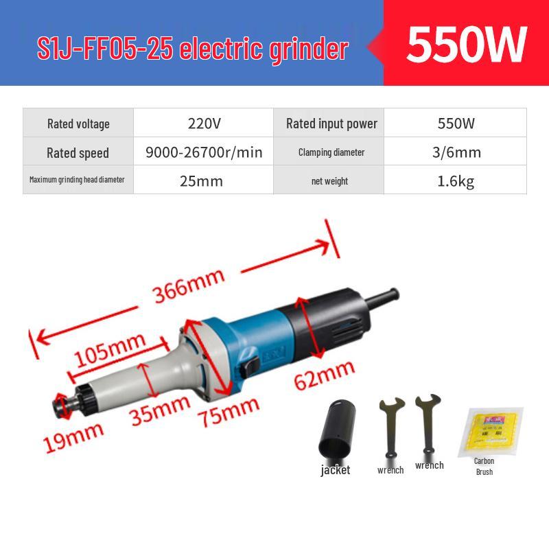 Electric Handheld Small Straight Grinder for Jade Carving and Polishing