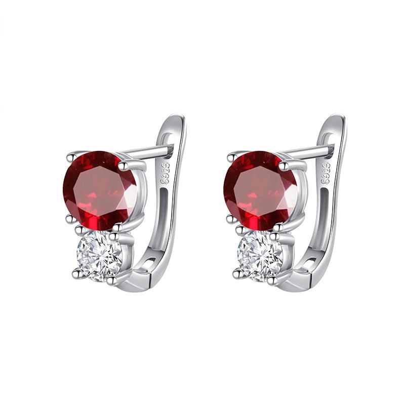 

S925 Sterling Silver Ice Blue Topaz Ear Buckles Natural Crystal Earrings Elegant Women Daily Commute Fine Jewelry 925 silver