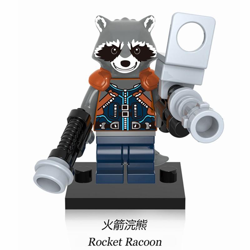 Compatible Guardians of the Galaxy Minifigures Star-Lord Gamora Rocket Yondu Marvel Building Blocks Kids Toys X0159