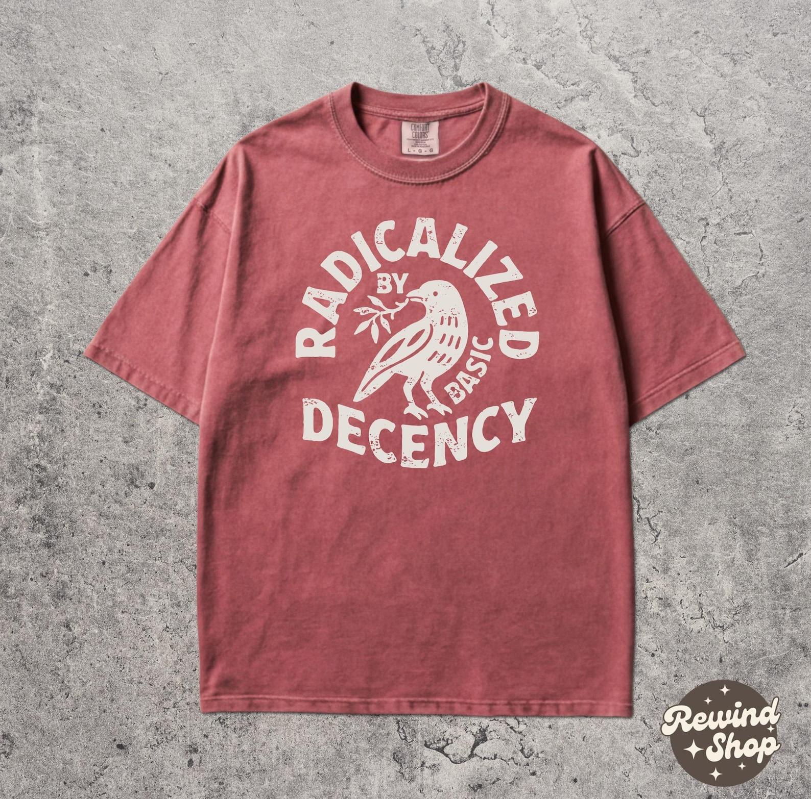 Raven Radicalized By Basic Decency Comfort Colors Shirt - Activist human Rights Graphic Tee S