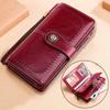 Genuine Leather RFID Women's Long Wallet with Wax Finish