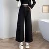 Women's Petite High-Waisted Tencel Washed Cotton Wide-Leg Slimming Cropped Pants