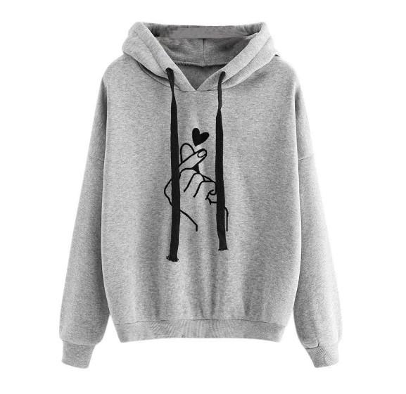 2019 Trendy Loose Casual Printed Hooded Women's Sweatshirt