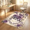 Purple Leopard Theme Soft Crystal Velvet Rug Custom Name & Text Print Non Slip Floor Rug for Bedroom Living Room