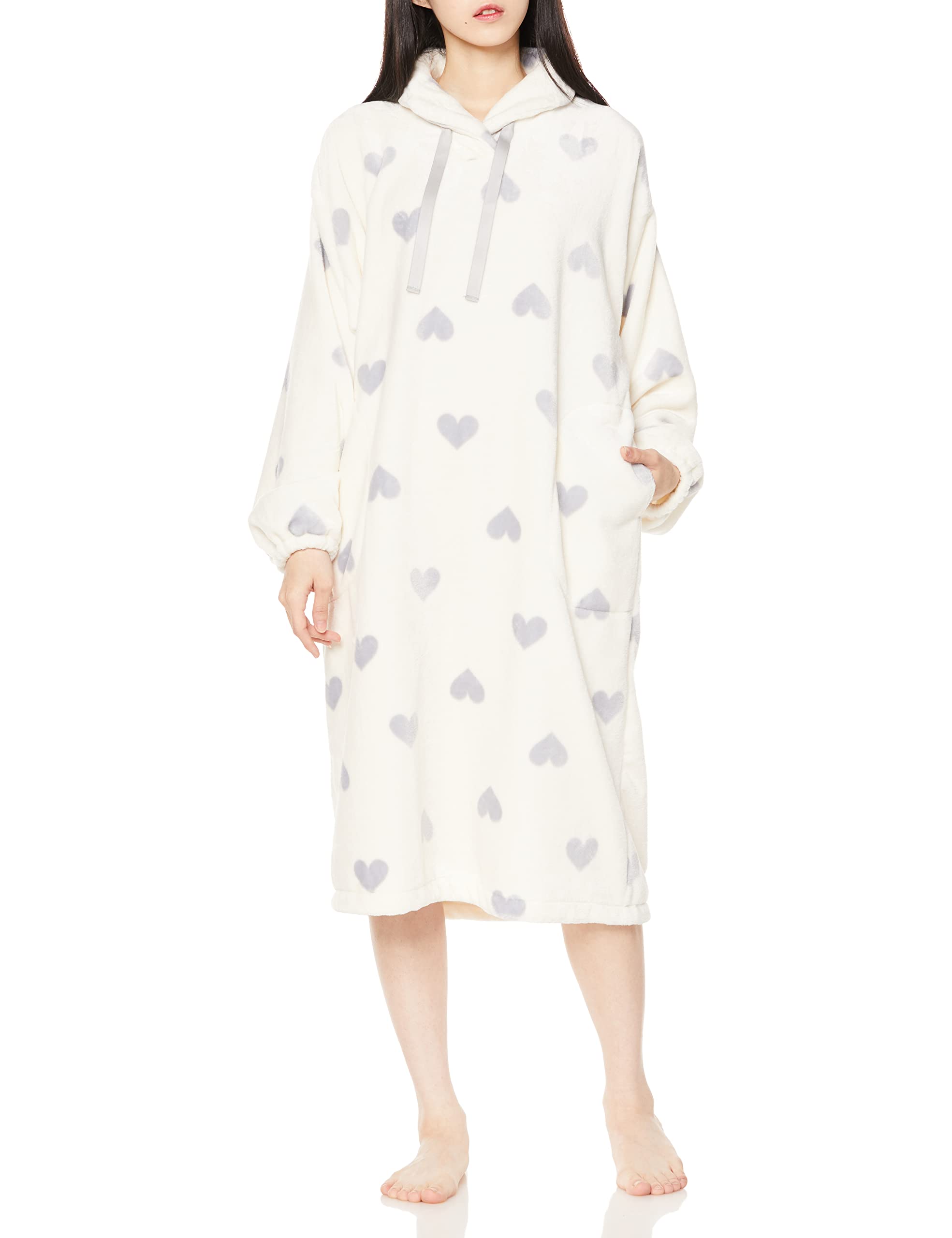 

Nightshirt Shiny Snow Heart Dress White Freesize [Narue] Women s белый