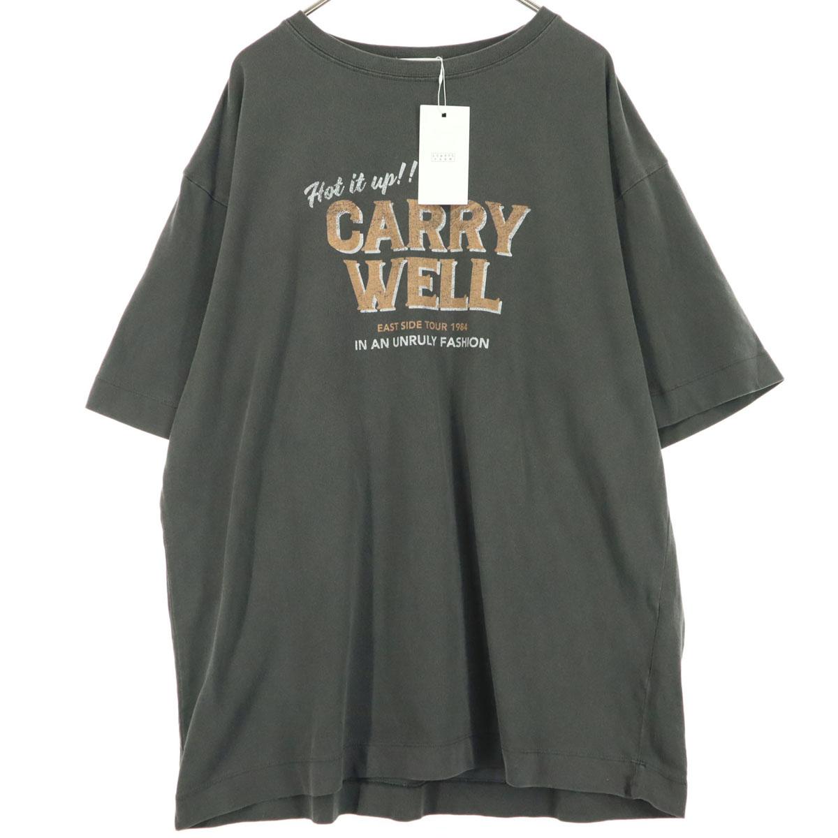 

unused LOWRYS FARM Print Short sleeve T-shirt F Charcoal gray Women Used