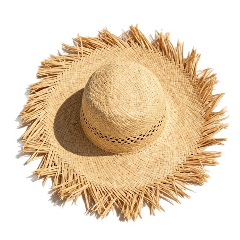 Women S French Style Raffia Straw Hat Large Brim Sun Hat For Beach Summer Sun Protection