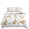 Three-Piece Bunny Cartoon Children'S Quilt Cover Digital Printing Kit Bedding