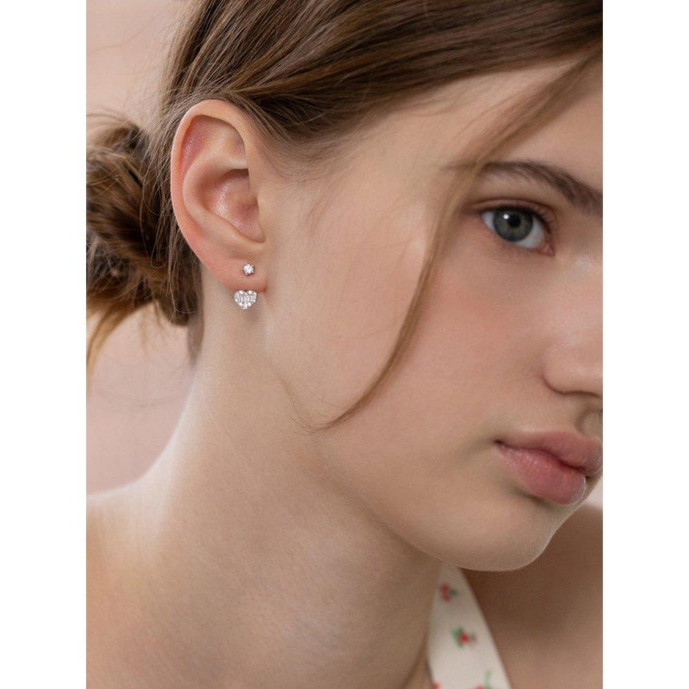 (925 Silver) Briolette Heart Ear Jacket Earrings Ec3175